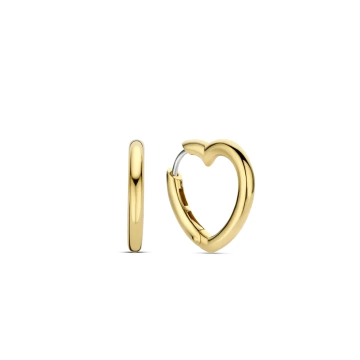 Gold Vermeil Heart Shaped Hoop Earrings, view 4