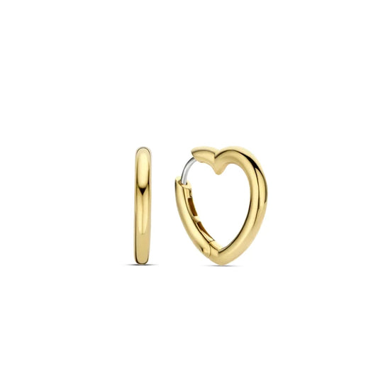 Gold Vermeil Heart Shaped Hoop Earrings, view 4