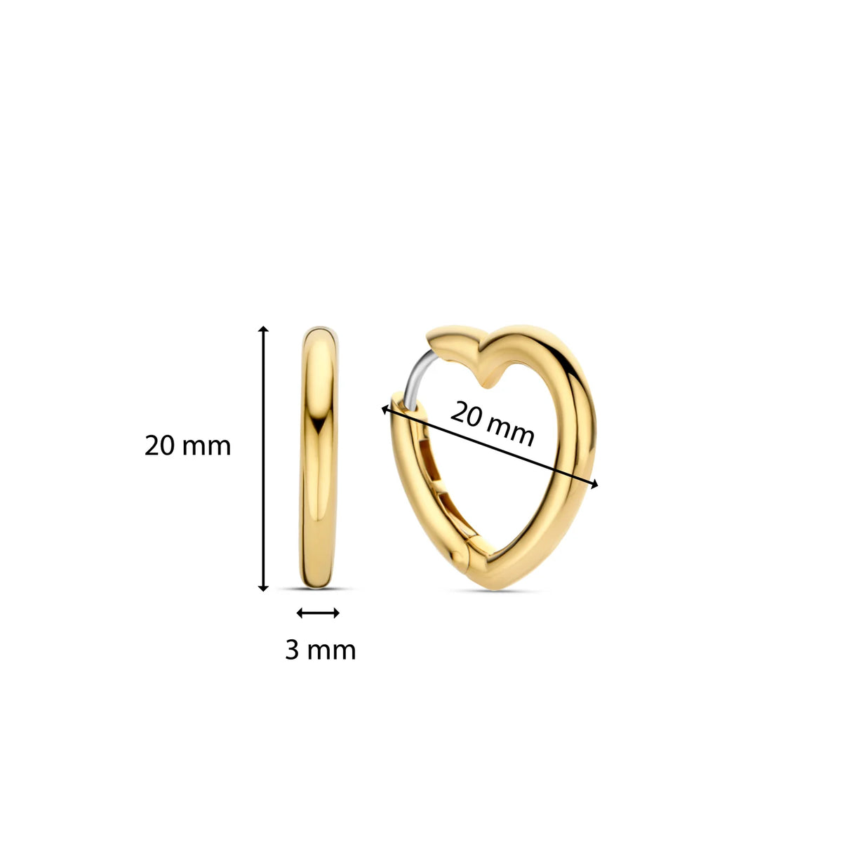Gold Vermeil Heart Shaped Hoop Earrings, view 2