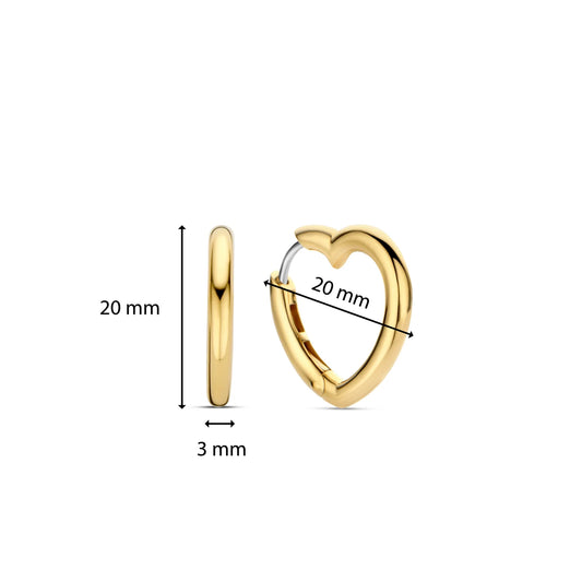 Gold Vermeil Heart Shaped Hoop Earrings, view 2