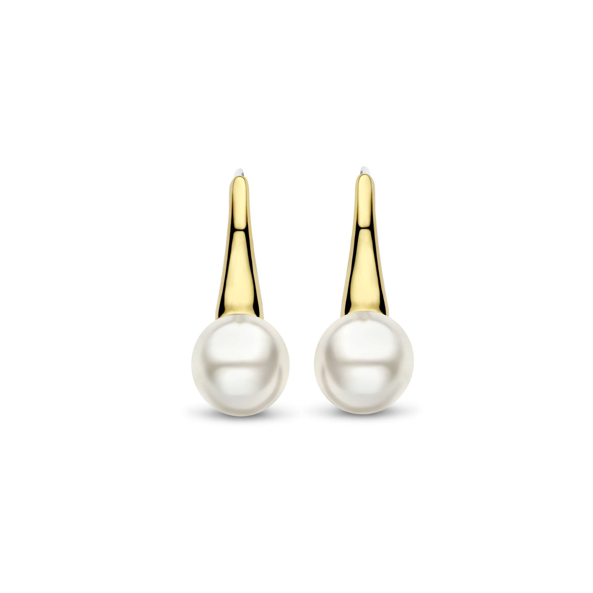 Gold Vermeil 8mm Pearl Drop Earrings by TI SENTO, view 3