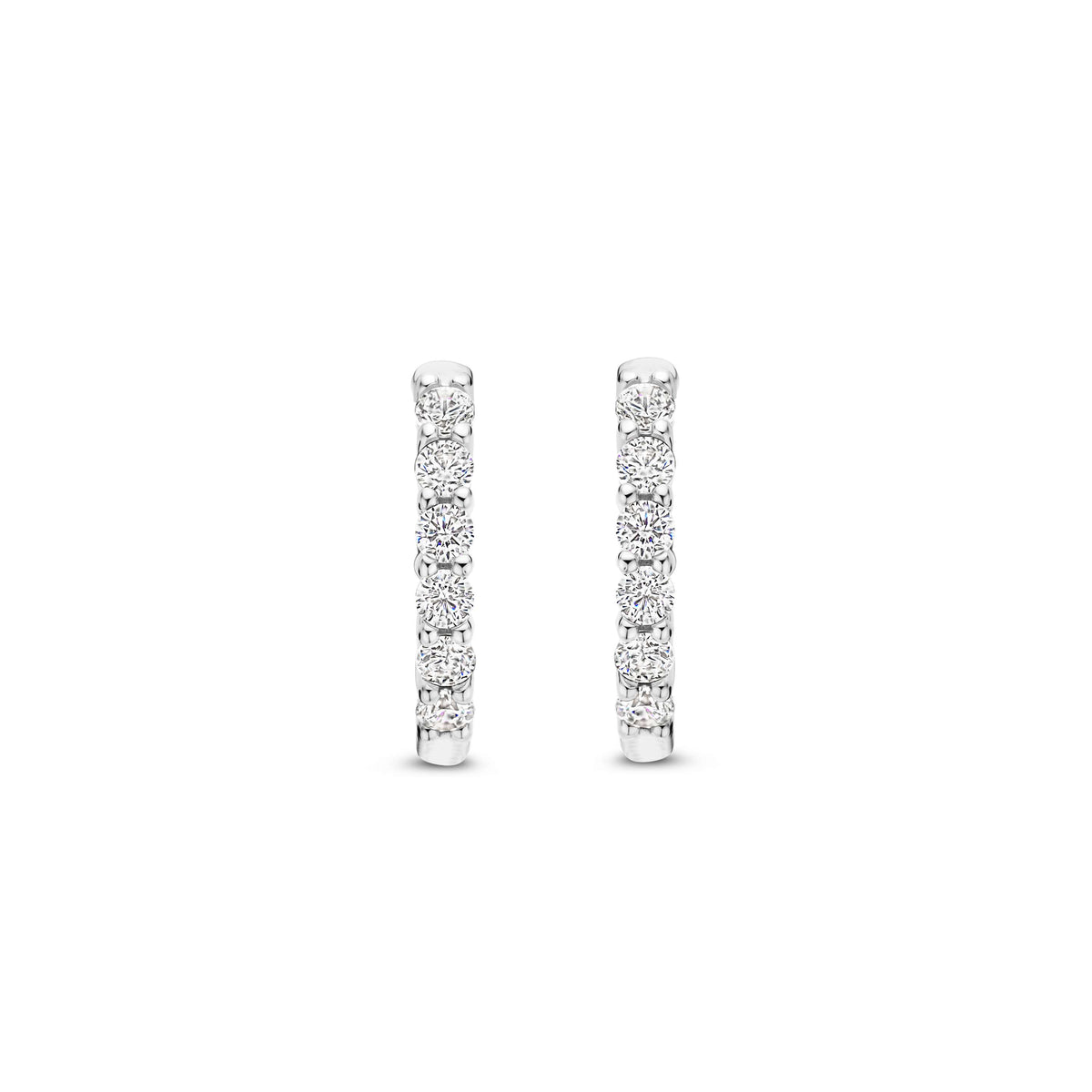 Sterling Silver and CZ Hoop earrings, view 4