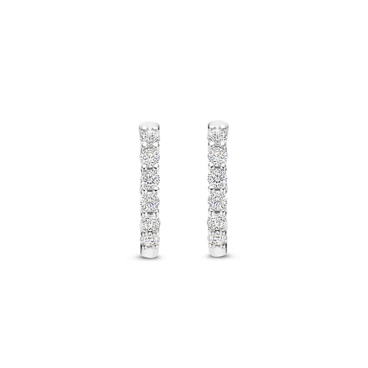 Sterling Silver and CZ Hoop earrings, view 4