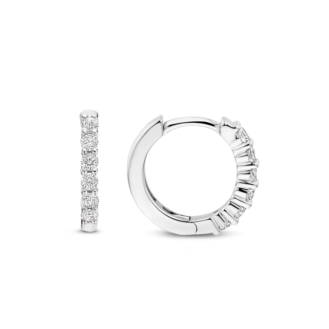 New AW 25 Sterling Silver and CZ Hoop earrings