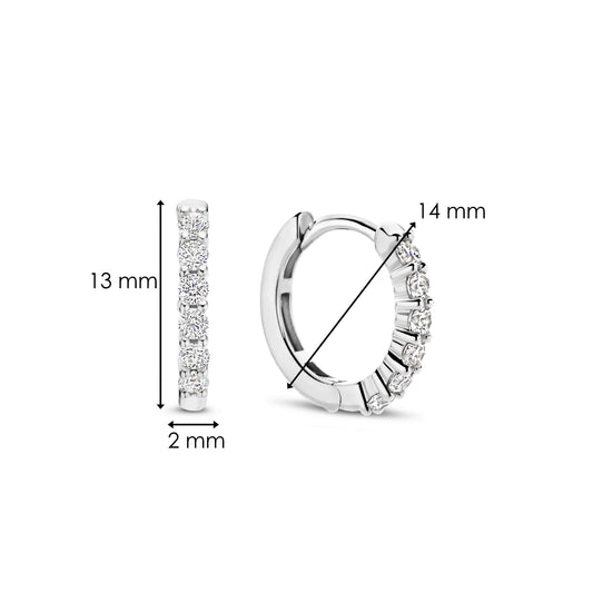 Sterling Silver and CZ Hoop earrings, view 2