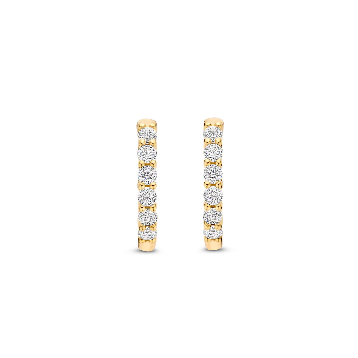 Gold Vermeil and CZ Hoop earrings, view 4