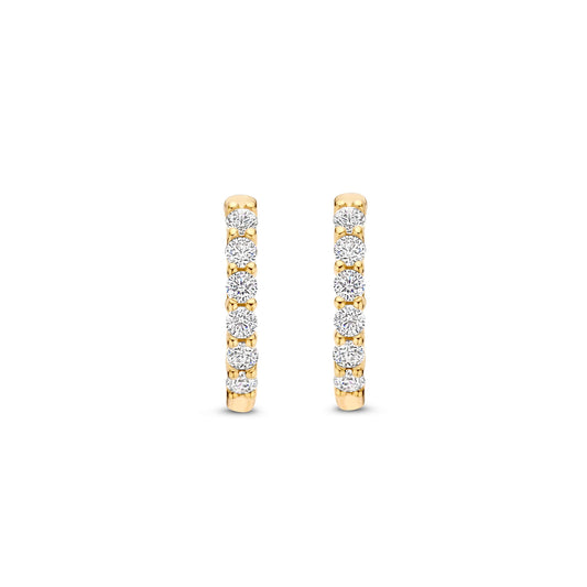 Gold Vermeil and CZ Hoop earrings, view 4