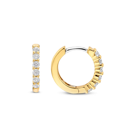Gold Vermeil and CZ Hoop earrings