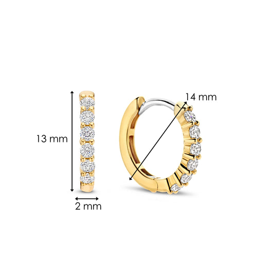 Gold Vermeil and CZ Hoop earrings, view 2