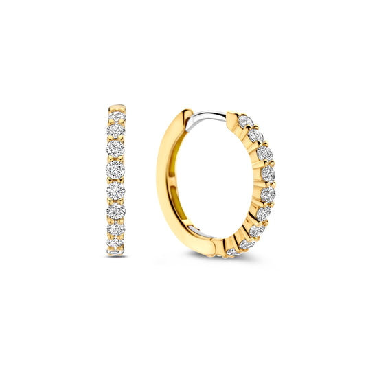 Ti Sento Gold Vermeil Silver Cubic Zirconia Huggie Hoop Earrings – 18mm
