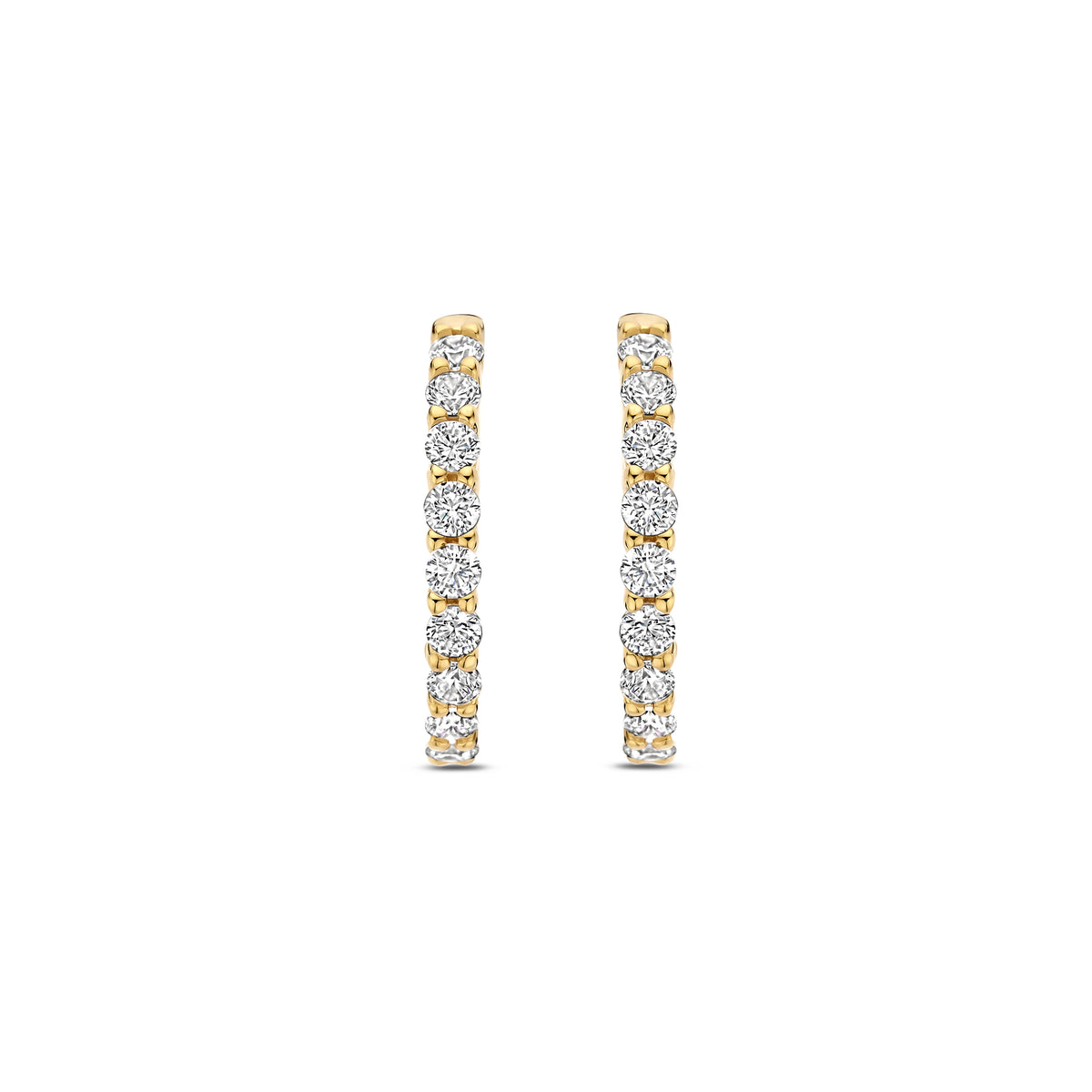 Ti Sento Gold Vermeil Silver Cubic Zirconia Huggie Hoop Earrings – 18mm, view 5