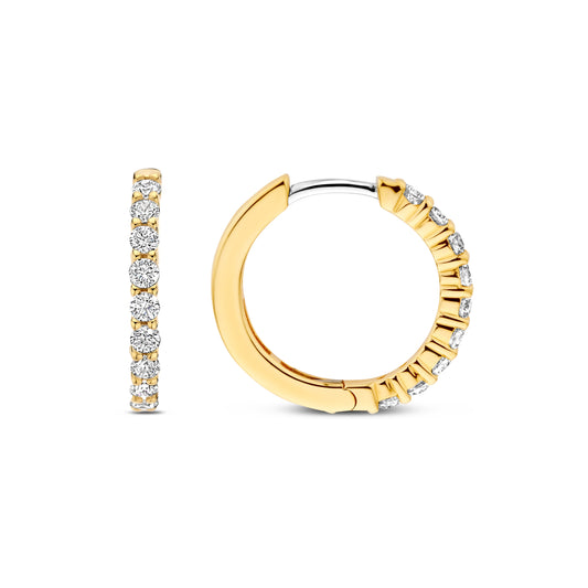 Ti Sento Gold Vermeil Silver Cubic Zirconia Huggie Hoop Earrings – 18mm, view 2