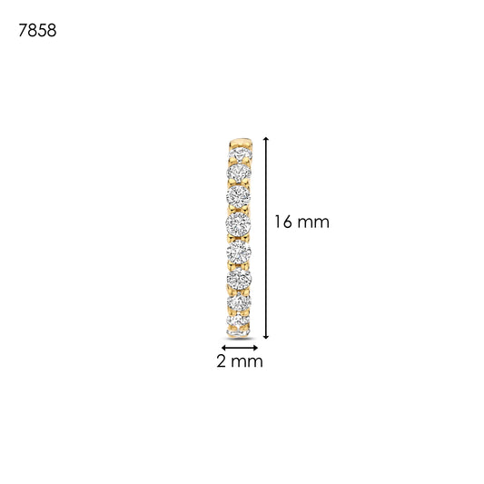 Ti Sento Gold Vermeil Silver Cubic Zirconia Huggie Hoop Earrings – 18mm, view 4