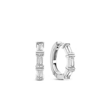 Load image into Gallery viewer, Ti Sento Sterling Silver oblong Cz Hoop earrings
