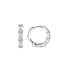 Load image into Gallery viewer, Ti Sento Sterling Silver oblong Cz Hoop earrings

