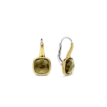 Load image into Gallery viewer, Khaki Stone Gold Vermeil Drop Earrings

