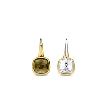 Load image into Gallery viewer, Khaki Stone Gold Vermeil Drop Earrings
