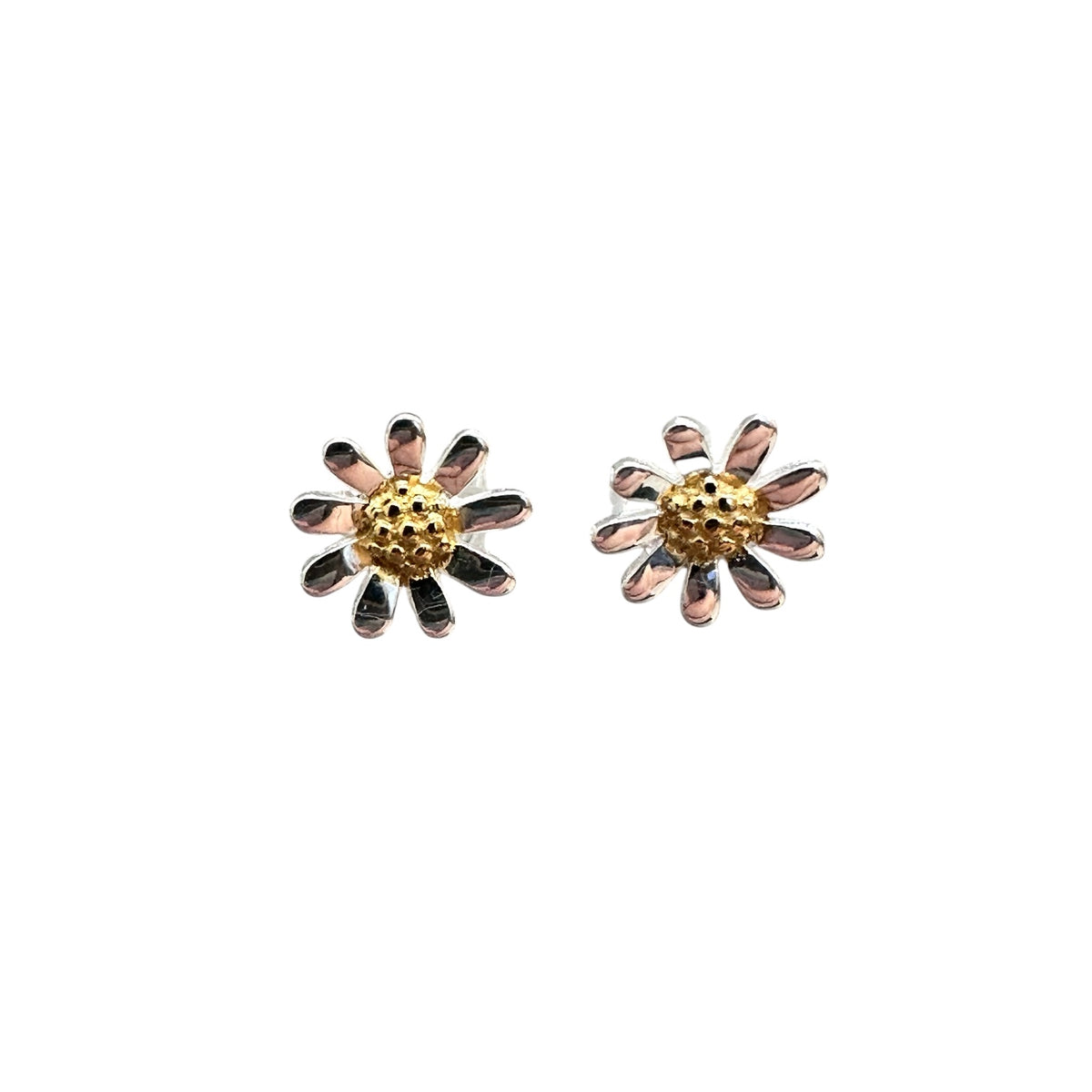 Sterling Silver and Gold Vermeil Mini Daisy Stud Earrings