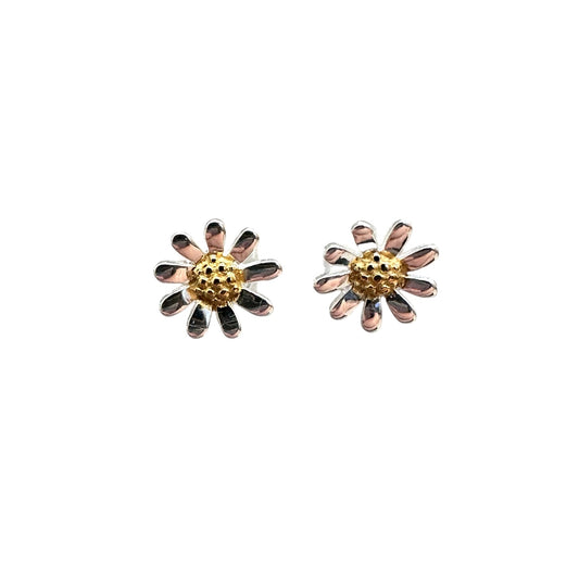 Sterling Silver and Gold Vermeil Mini Daisy Stud Earrings