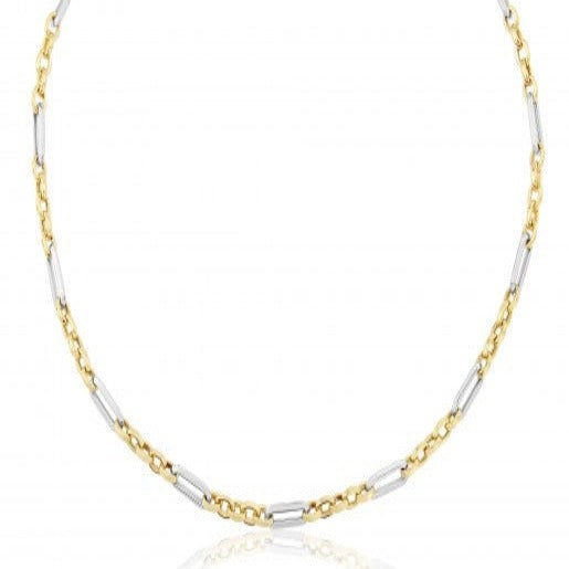 9ct Yellow and White Gold Link Necklace
