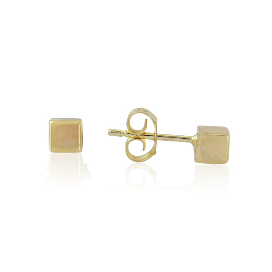 9ct Yellow Gold Super Mini Square Stud Earrings