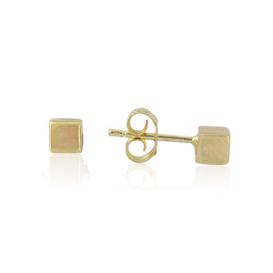 9ct Yellow Gold super mini square Stud Earrings