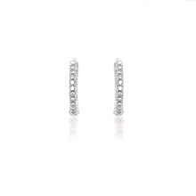 Load image into Gallery viewer, 9ct White Gold Diamond Hoop Earrings
