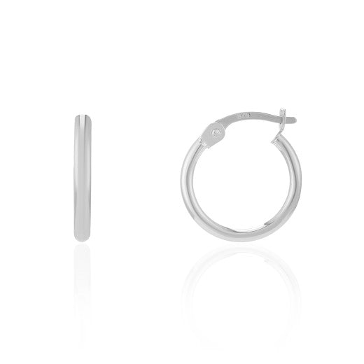 9ct White Gold Mini Hoop Earrings