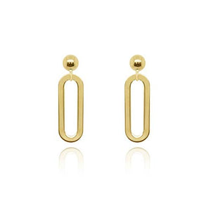 9ct Yellow Gold paperclip drop Earrings