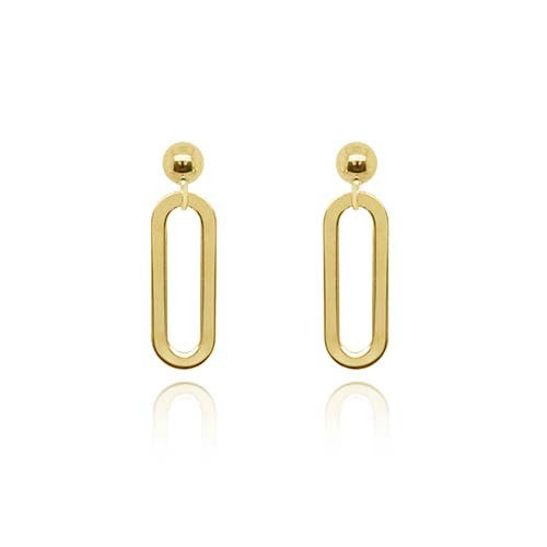 9ct Yellow Gold paperclip drop Earrings