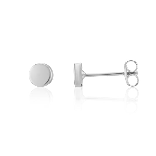 9ct White Gold Super Mini Round Stud Earrings
