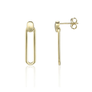 9ct Yellow Gold medium paperclip drop Earrings