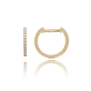 9ct Yellow Gold & Diamond Large Hoop Earrings