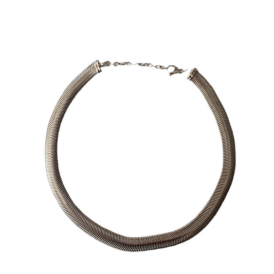 Sterling Silver Necklace - 9.9mm Flat Snake Chain, view 2