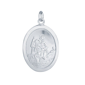 Sterling Silver Oval St Christopher Pendant