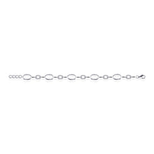Load image into Gallery viewer, Sterling Silver &amp; CZ set oval link bracelet
