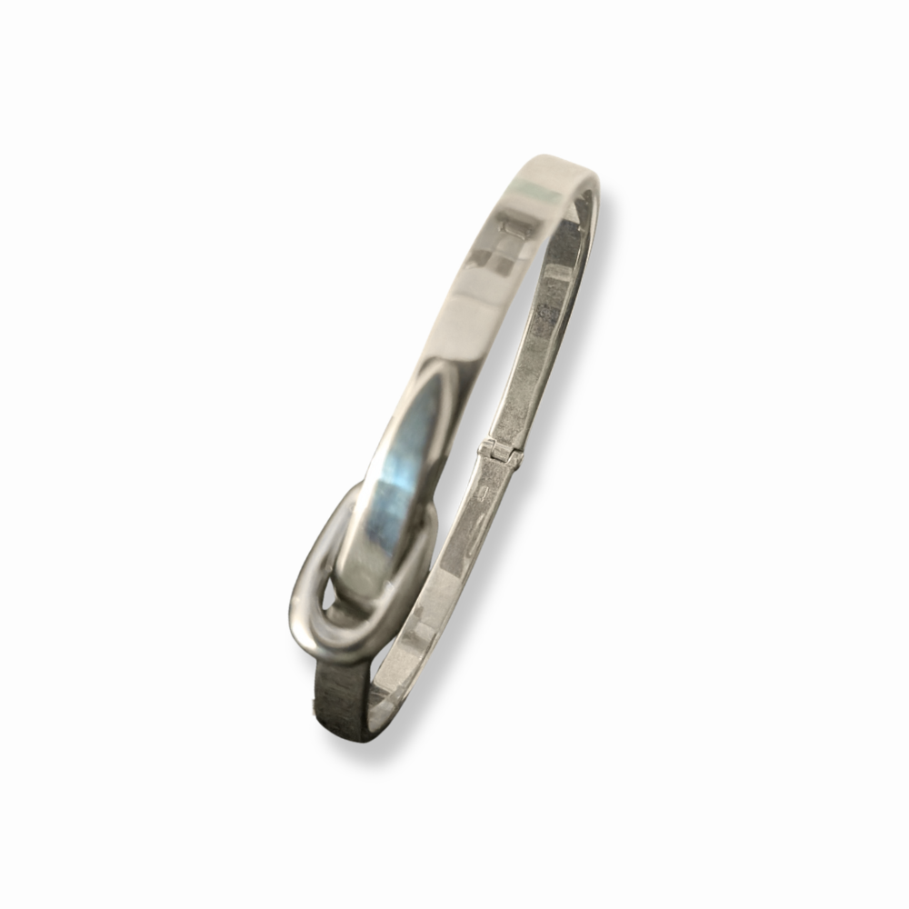 Sterling Silver Loop Buckle Bangle