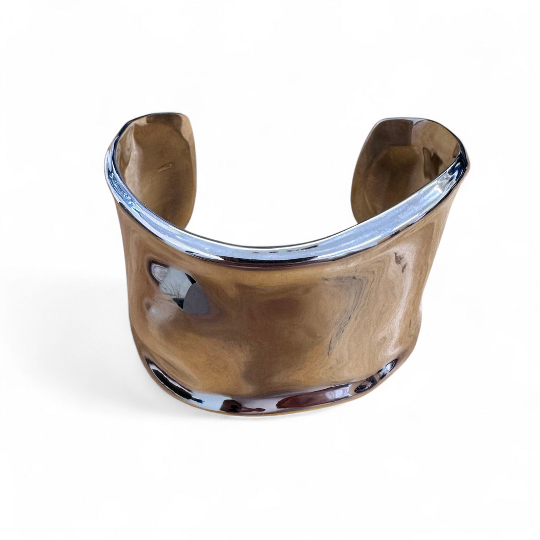 Sterling Silver Sculpted Cuff Bangle