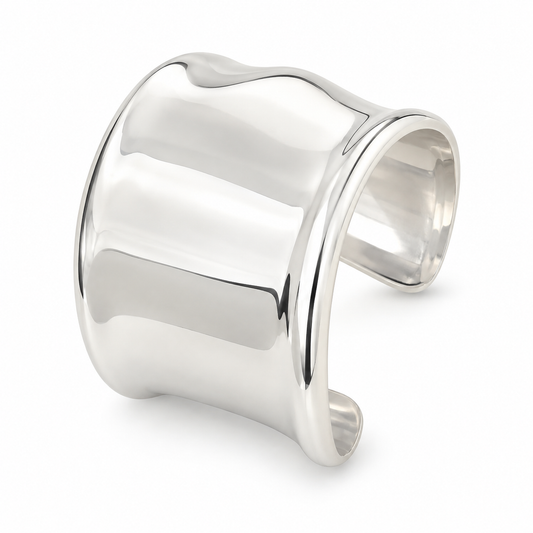 Sterling Silver Sculpted Cuff Bangle