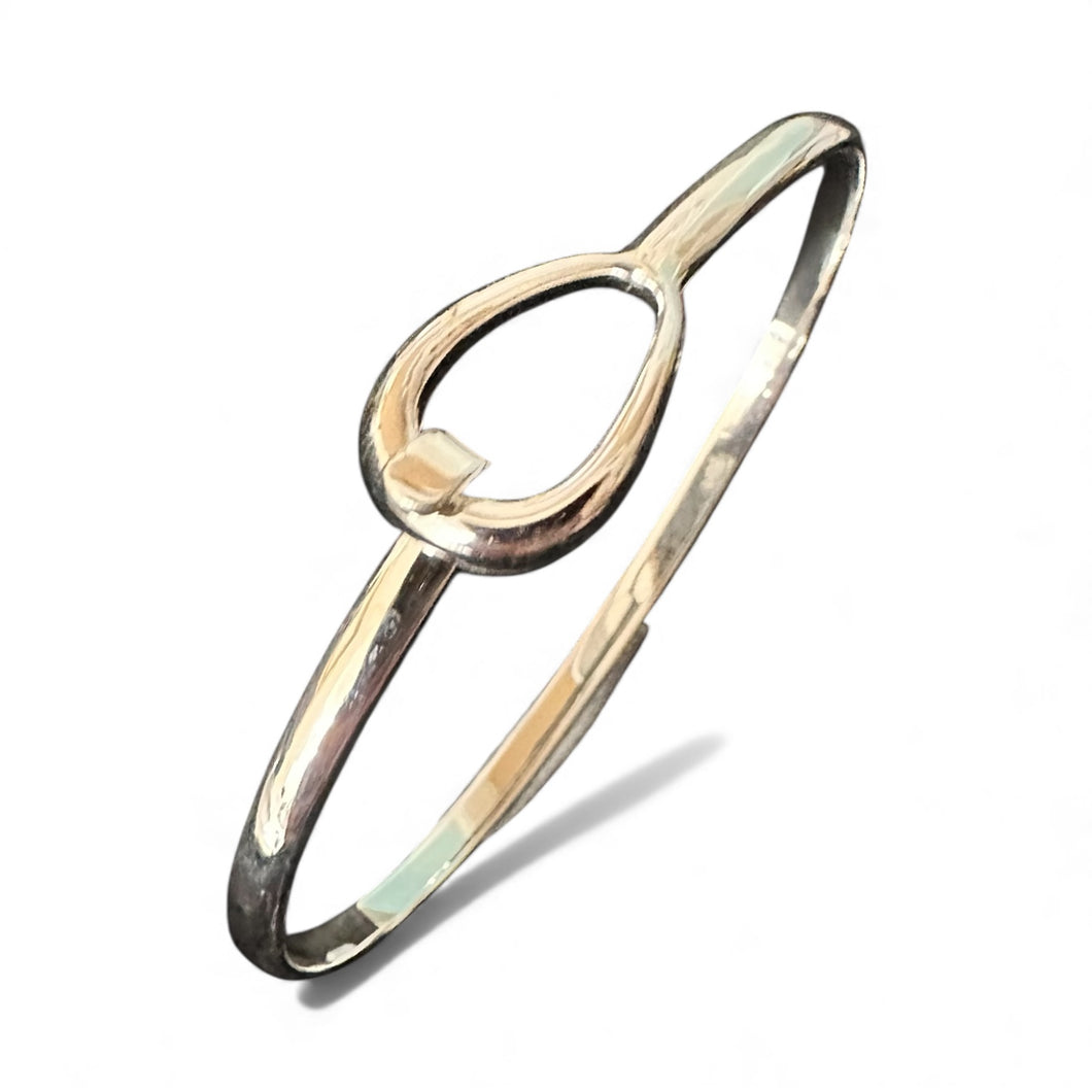 Sterling Silver Teardrop Loop Bangle
