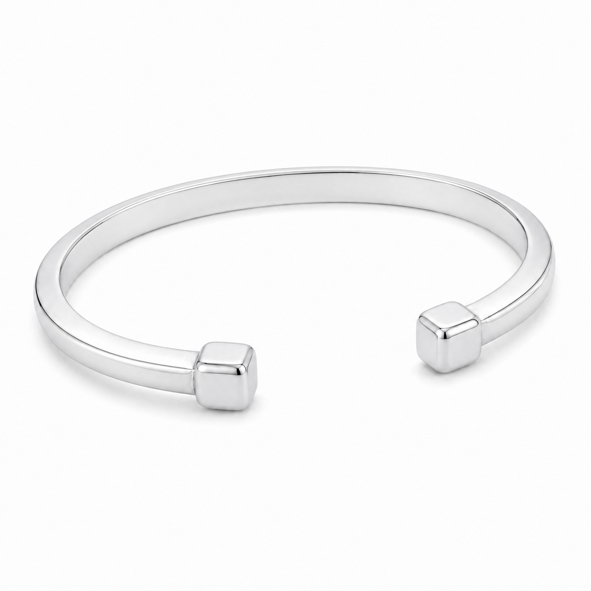 Sterling Silver Torq Bangle with Square Ends