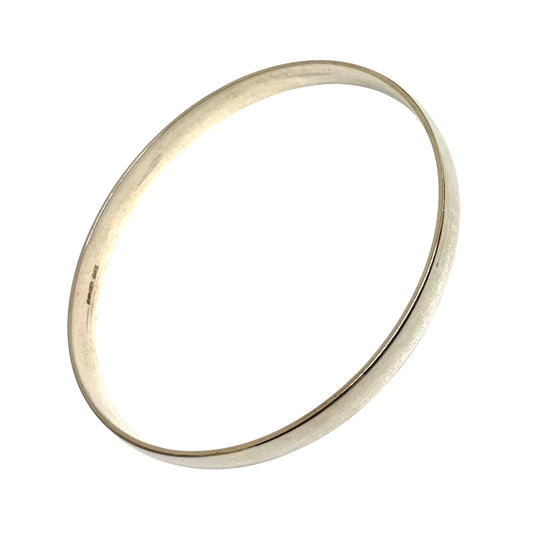 Sterling Silver Round Bangle - 6mm