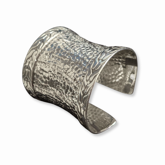 Sterling Silver Hammered Cuff Bangle