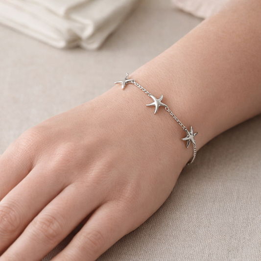 Sterling Silver Starfish Bracelet, view 2