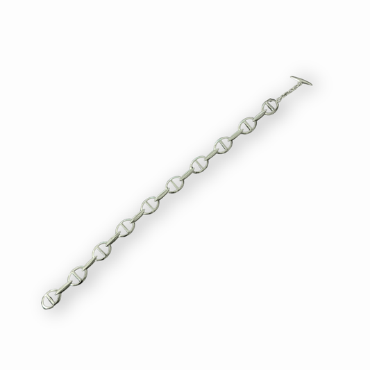 Sterling Silver T-Bar Circle Link Bracelet