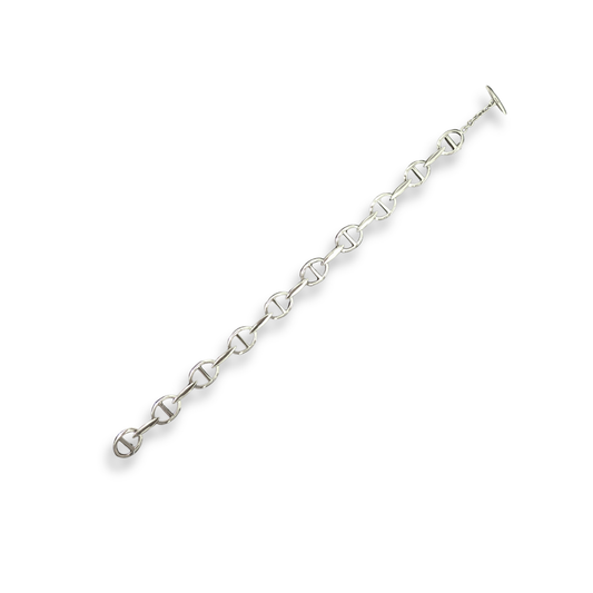 Sterling Silver T-Bar Circle Link Bracelet, view 4
