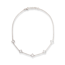 Load image into Gallery viewer, Sterling Silver Clover Motif Station Necklace
