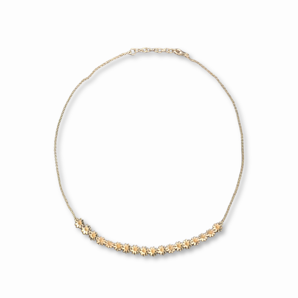 Sterling Silver Daisy Necklace (18 Mini Motifs)