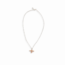Load image into Gallery viewer, Rose gold vermeil bee pendant on fine sterling silver long chain

