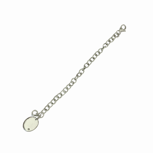 Sterling Silver Heavy Link Tag Bracelet